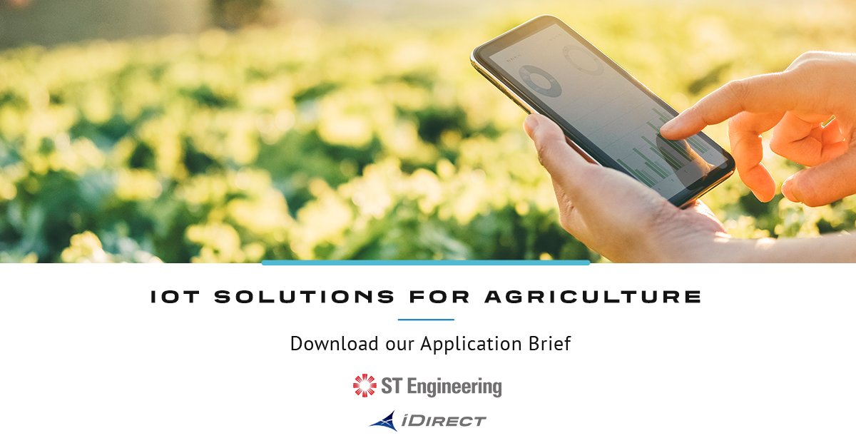 iDirect's tweet photo. Utilizing a robust, cost-effective and highly scalable #IoT solution offering enables farmers to maximize their return. Find out why #STEngineering #iDirect is the ideal enabler of IoT for the #agricultural sector. https://t.co/YU4BXzdTnR https://t.co/VZiy8cwXlt