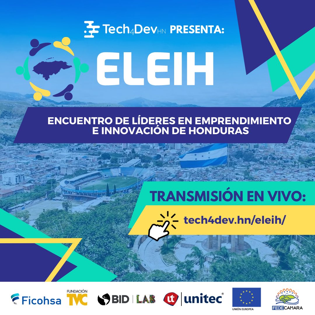 tech4devhn's tweet image. ¡No te preocupes si no puedes asistir en persona al Encuentro de Líderes en Emprendimiento e Innovación de Honduras! ¡Todavía puedes ser parte de este emocionante evento! 

Conéctate en vivo a través de tech4dev.hn/eleih/ y no te pierdas ni un solo momento.
