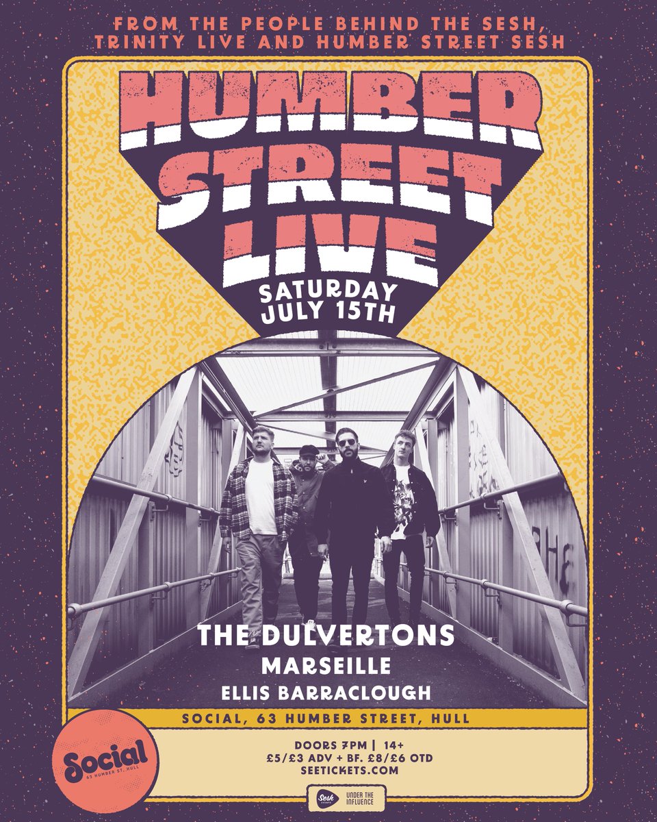 socialhumberst's tweet photo. 🆕 JUST ANNOUNCED // ON SALE

Humber Street Live is back for a one-off date on July 15th, joining us for a night of indie rock and roll and acoustic folk will be @TheDulvertons, @marseilleband and Ellis Barraclough.

🎟 book via: https://t.co/bVXb9fh9Si https://t.co/kwDV8kGPkW