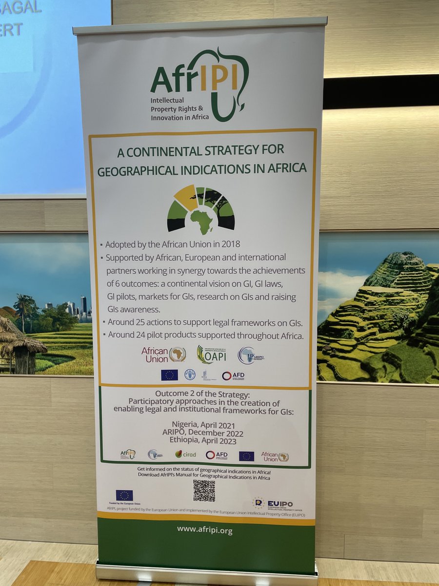 AfricaIPR's tweet photo. Pleased to have coordinated a side event and shared our progress in implementing the strategic plan on #GIsin #Africaat the 5th #AU #EUAgriculture Ministerial Conference. Thanks to all speakers and participants for their valuable input and diverse views from around the World. https://t.co/OT7jEE3Zuu