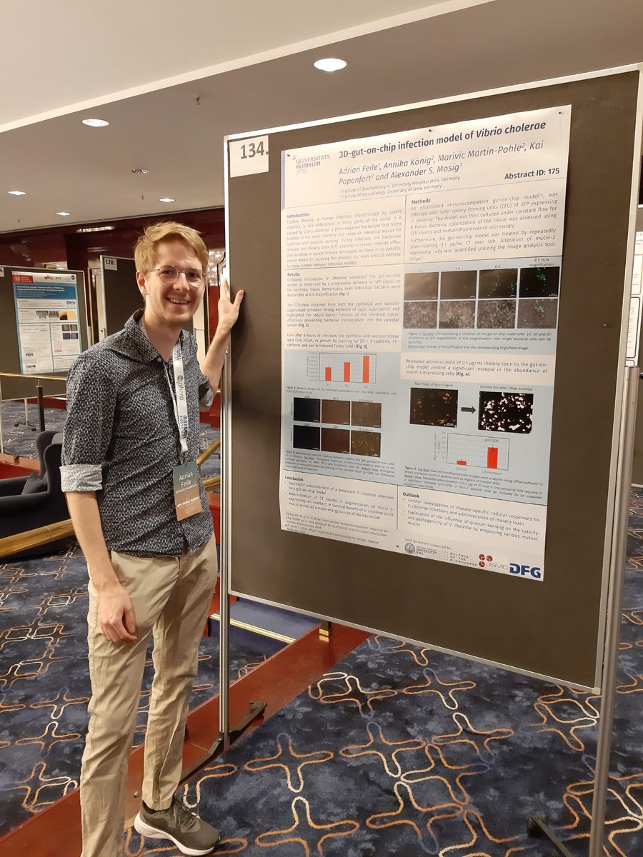Annika König (@aennekin1) on Twitter photo On Tuesday evening, Adrian presented our ongoing work on establishing a gut-on-chip model to mimic Vibrio cholerae infections in a human context at the <a href="/MPSWorldSummit/">MPS World Summit</a> in Berlin.
Thanks for all the inspiring scientific exchange during the Poster Session!
#microbiology #gutonchip On Tuesday evening, Adrian presented our ongoing work on establishing a gut-on-chip model to mimic Vibrio cholerae infections in a human context at the <a href="/MPSWorldSummit/">MPS World Summit</a> in Berlin.
Thanks for all the inspiring scientific exchange during the Poster Session!
#microbiology #gutonchip