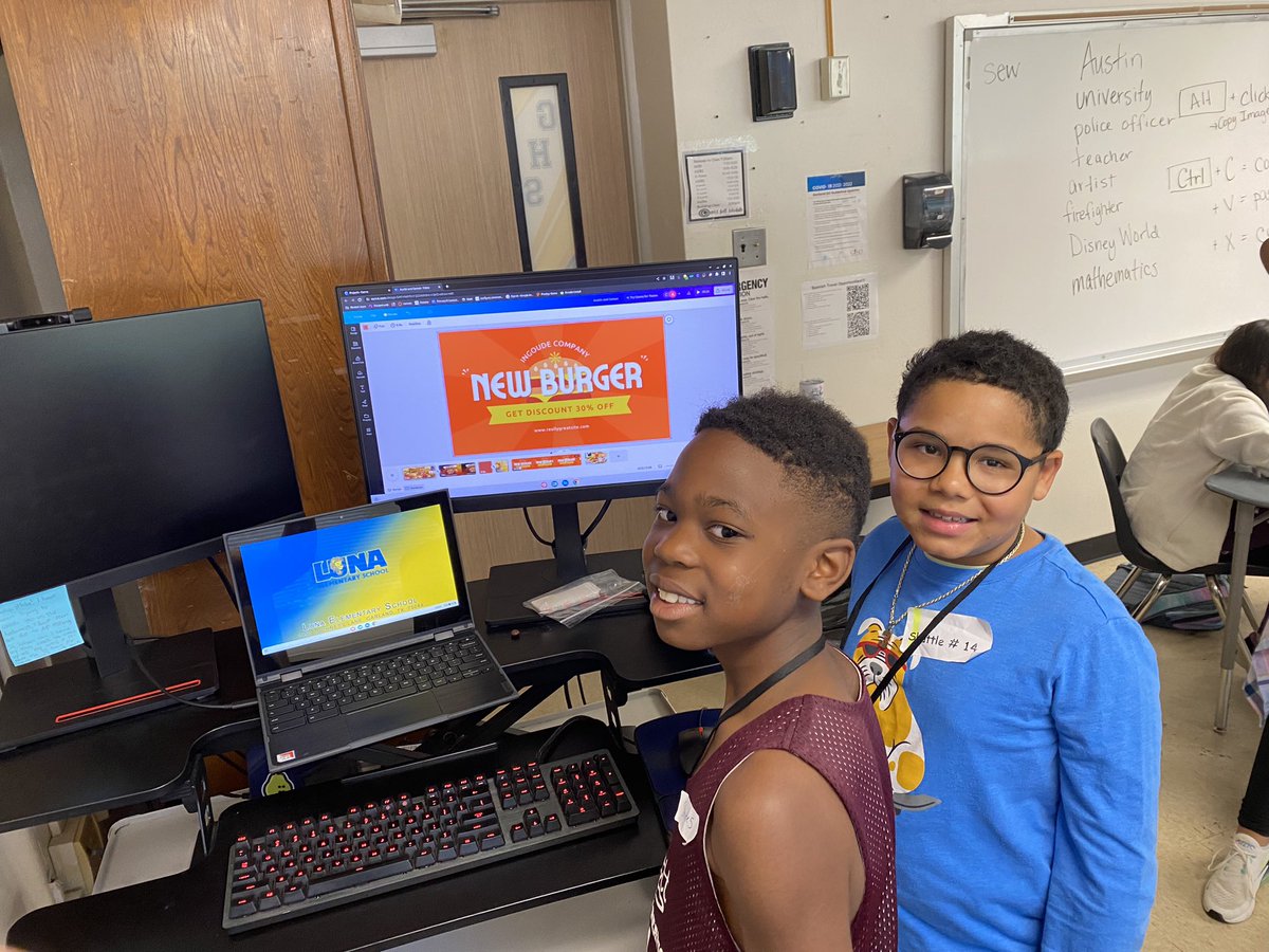 NSal_411's tweet photo. Another successful week at #CampGISD. Lots of learning with @Canva digital tools. https://t.co/OYmioyOHGk
