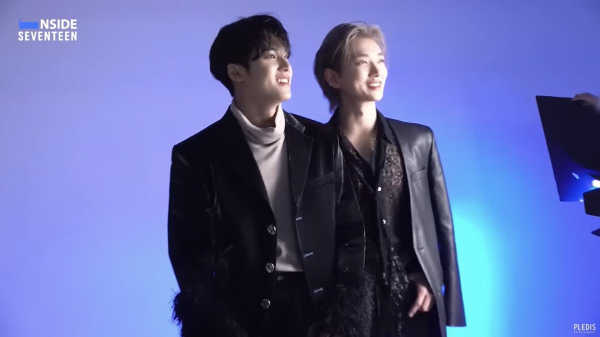 shua_enthusiast's tweet photo. joshua and mingyu for cosmopolitan korea shoot 🖤 gyushua having fun and all smiles together!! https://t.co/vXFlYAcY6D