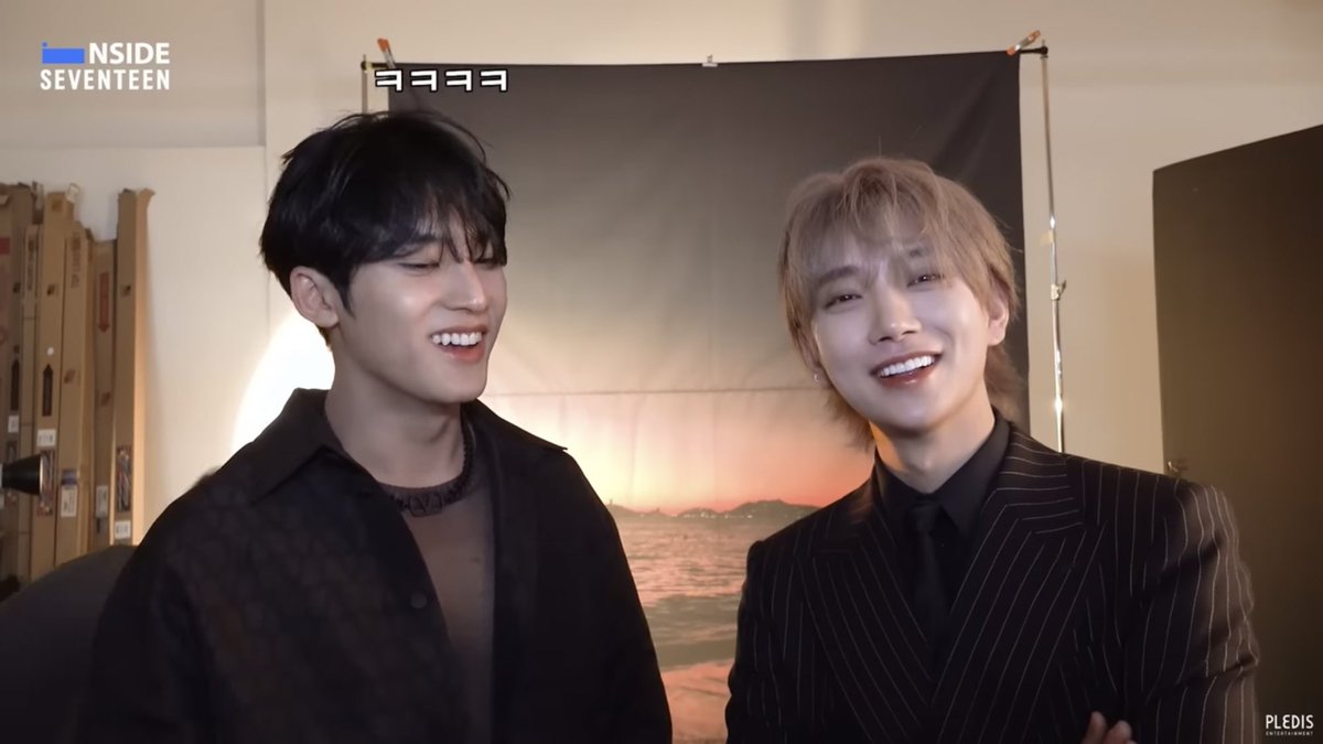 shua_enthusiast's tweet photo. joshua and mingyu for cosmopolitan korea shoot 🖤 gyushua having fun and all smiles together!! https://t.co/vXFlYAcY6D