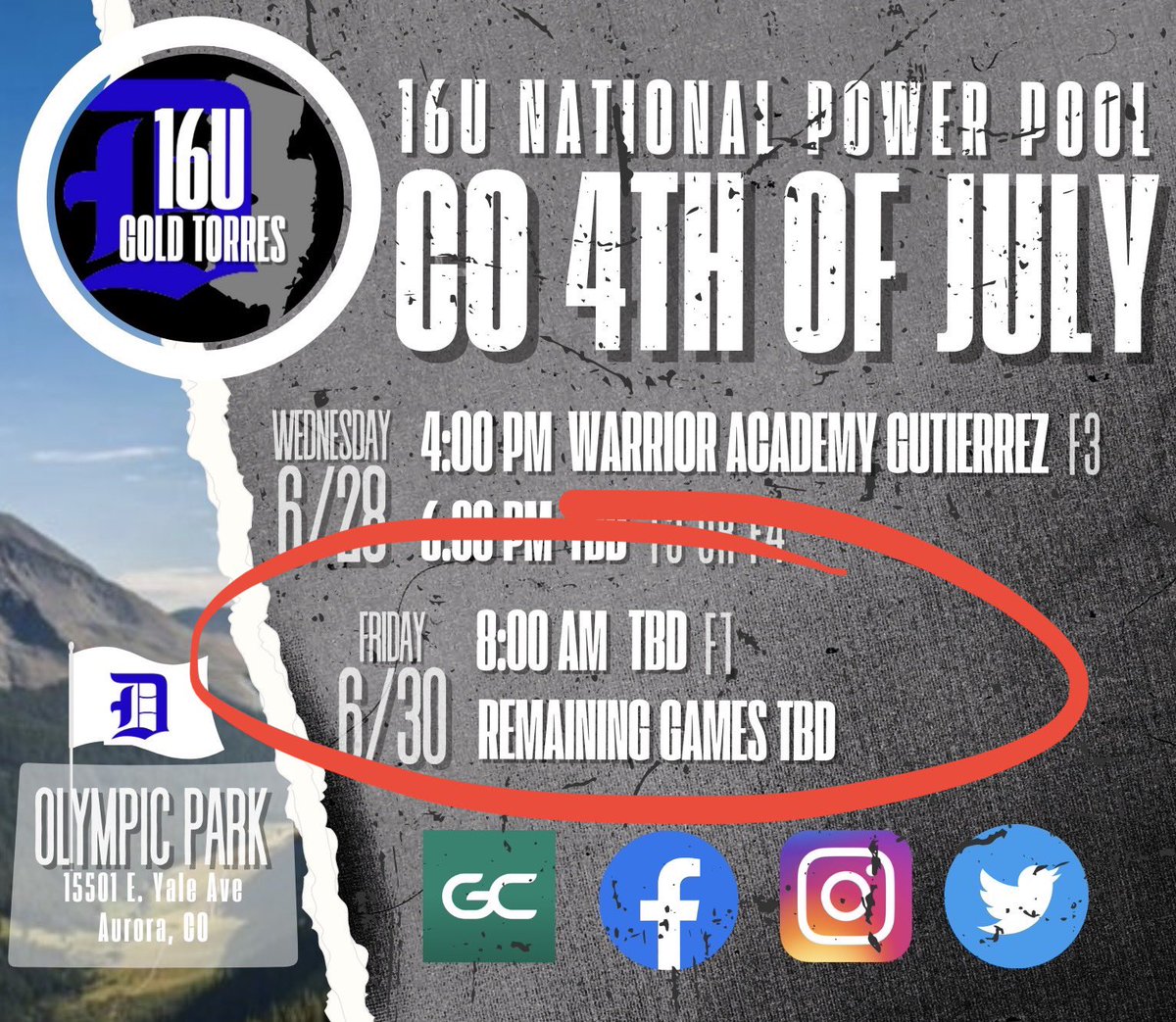 ‼️Games scheduled <a href="/COSparkFire/">CO 4th of July</a> for today Friday, June 30 @ 8:00 AM have been delayed until 10:00 AM.‼️