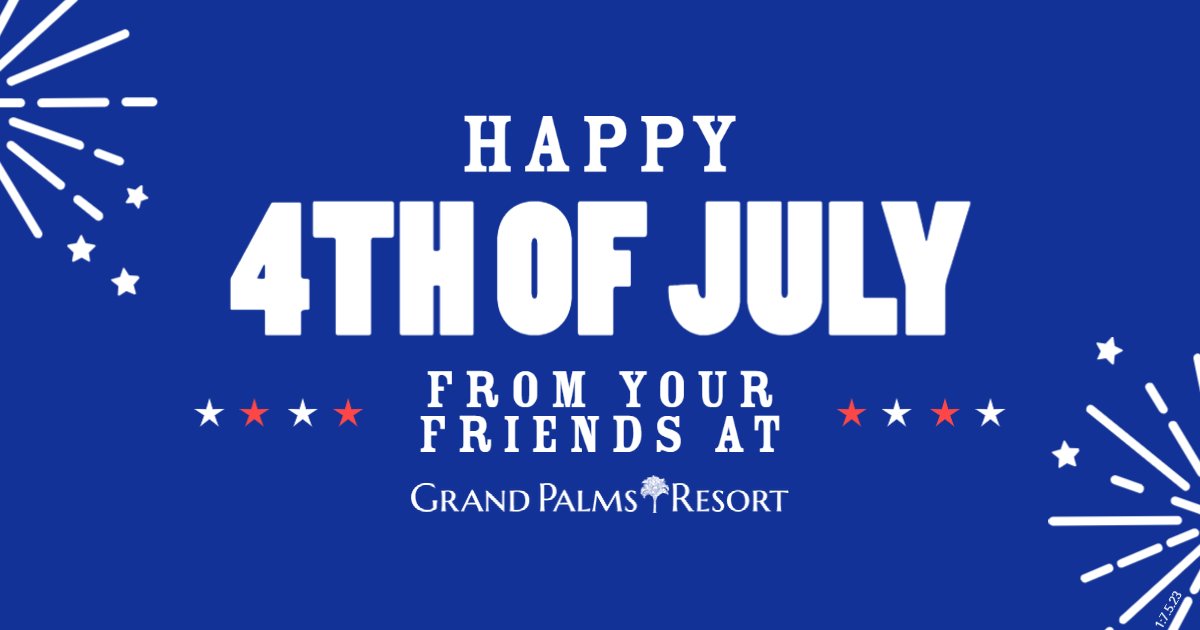 Happy 4th of July from your friends at Grand Palms Resort! ❤️🤍💙#grandpalmsresortmb #myrtlebeachvacation #myrtlebeach #vacation #vacay #vacationmode #familyvacations #july4