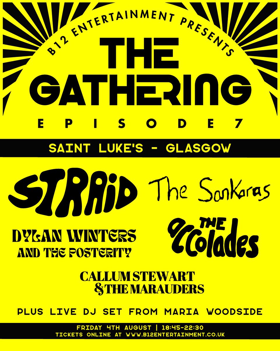 STRAiD (@straidglasgow) on Twitter photo St Luke’s
A wee announcement for you all ! Since the unfortunate news of the baby strange gig being cancelled, we’ve been working hard behind the scenes and are excited to finally announce that we will be playing at the one n only St Luke’s, Tickets in Bio !!! St Luke’s
A wee announcement for you all ! Since the unfortunate news of the baby strange gig being cancelled, we’ve been working hard behind the scenes and are excited to finally announce that we will be playing at the one n only St Luke’s, Tickets in Bio !!!