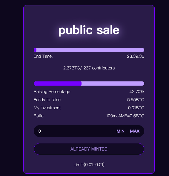 🚀Within 20 minutes of going online, we have completed 42% of the fundraising amount.