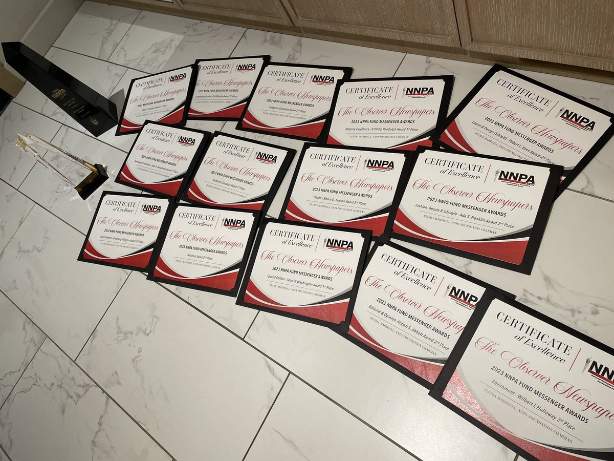 LarryLee916's tweet photo. OK… so on a very humbling night, during the .@NNPA_BlackPress awards, .@SacObserver won 16 awards including the Russwurm as the nation’s best Black newspaper! I was also awarded Publisher of the Year. I cannot express how proud I am of our team!
#blackpress196 https://t.co/0Be4EmjRoK