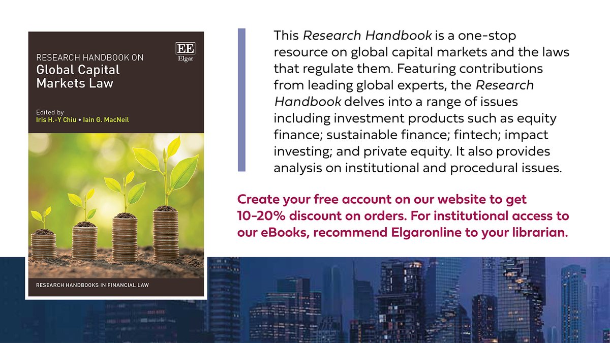 Elgar Law (@elgar_law) on Twitter photo 🆕 Research Handbook on Global Capital Markets Law, edited by Iris H.-Y. Chiu <a href="/UCLLaws/">UCL Faculty of Laws</a> and Iain G. MacNeil <a href="/UofGLaw_CFL/">Corporate and Financial Law Glasgow</a>
🆓 Read the Introduction and Chapter 1: A #law and #finance perspective on capital markets by Mathias Siems <a href="/siems_eui/">Mathias Siems</a> ➡️ doi.org/10.4337/978180… 🆕 Research Handbook on Global Capital Markets Law, edited by Iris H.-Y. Chiu <a href="/UCLLaws/">UCL Faculty of Laws</a> and Iain G. MacNeil <a href="/UofGLaw_CFL/">Corporate and Financial Law Glasgow</a>
🆓 Read the Introduction and Chapter 1: A #law and #finance perspective on capital markets by Mathias Siems <a href="/siems_eui/">Mathias Siems</a> ➡️ doi.org/10.4337/978180…