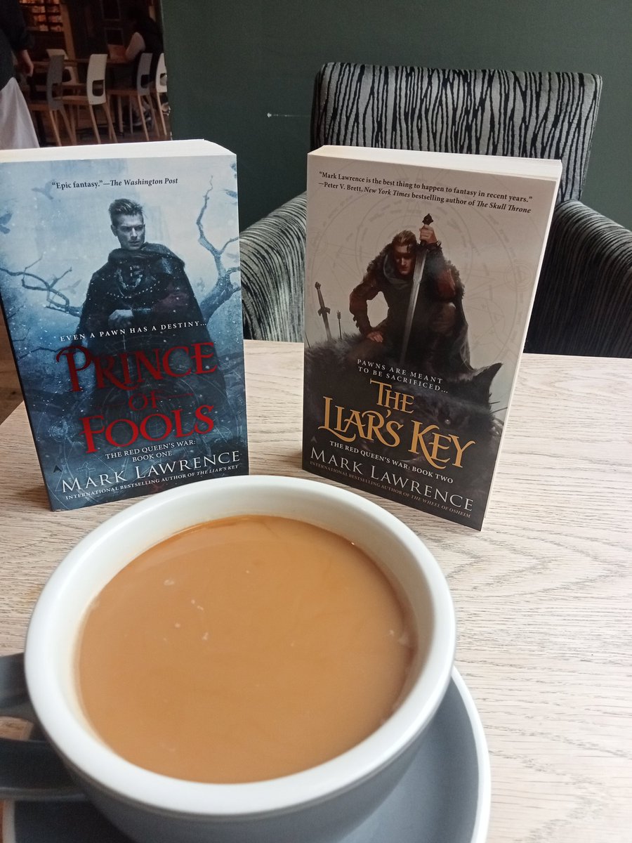 andyangel44's tweet photo. Picked up these US paperback copies of @Mark__Lawrence's #PrinceOfFools and @TheLiarsKey @AceBooksSFF from @ShefSpace this morning. Love the cover art on these and the size/feel of the books. Just need to find a matching size #WheelOfOsheim now. https://t.co/2DKhSv7Ab3