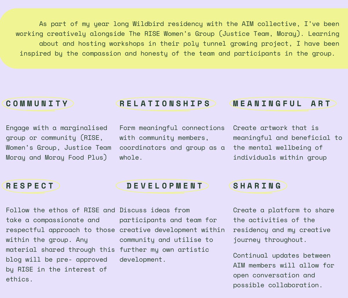 WildbirdMoray's tweet photo. Have a look at Jacqueline Briggs new website documenting her story so far working with @moray_justice RISE women's group on the Arts in Moray residency hosted by Wildbird. As part of @CultureColSco  @CreativeScots 
https://t.co/SLEfTpS5va
More to follow... #CommunityEngagement https://t.co/O1dWYuRhc5
