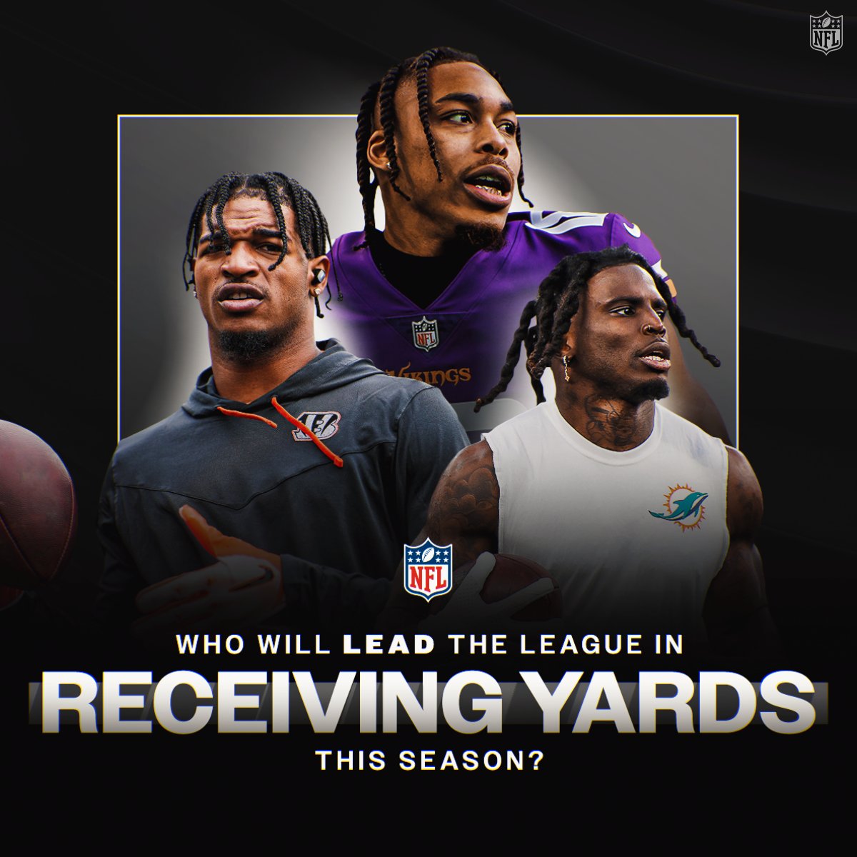 NFL's tweet image. Who's taking the receiving title this year? 👑