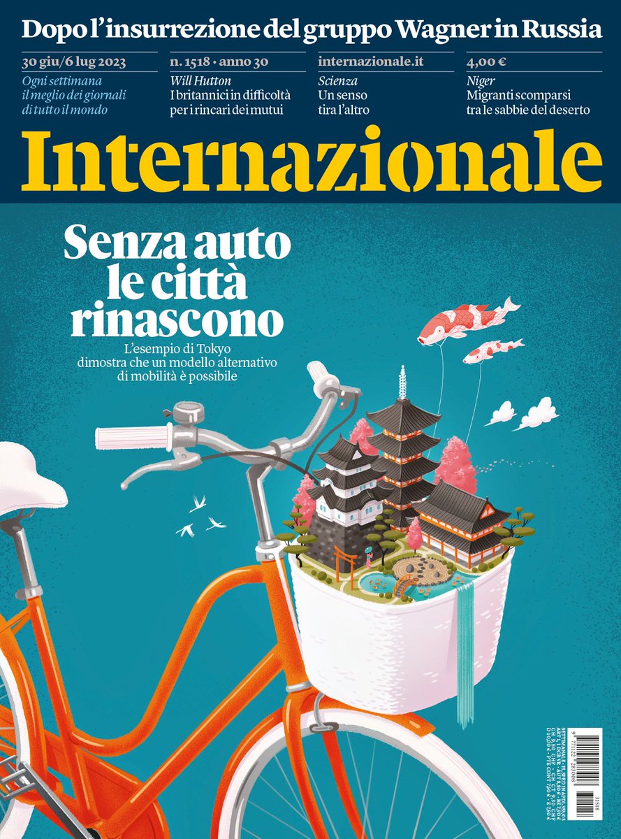 Internazionale's tweet photo. L’esempio di Tokyo dimostra che un modello alternativo di mobilità è possibile. Illustrazione di Andrea De Santis: https://t.co/vHag8veqPS https://t.co/xJSb9jpaMT