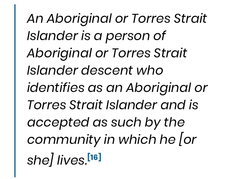 @WayOfTheWorld14 @dylanbreloom @MrPotatoNavy @opheliyah @jasoncharles83 @kelly_cadigan She’s Aboriginal, they don’t have a recessive gene so children are never darker than their darkest parent. She is black/a person of colour/Aboriginal/FirstNation for 3 reasons as defined in Australian law…