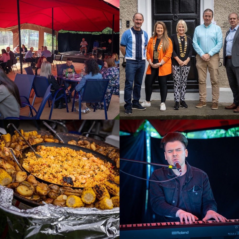 SDublinChamber's tweet photo. A wonderful evening at our Members Bar B Q , a relaxing time with other members. Thank you ⁦@roadstoneLtd⁩ for your support , ⁦@araschronain⁩ for hosting us, to the musicians &amp; caterers, thank you. Great to have our Mayor with us ⁦@ladublinoise⁩ https://t.co/QI6B3RpMff