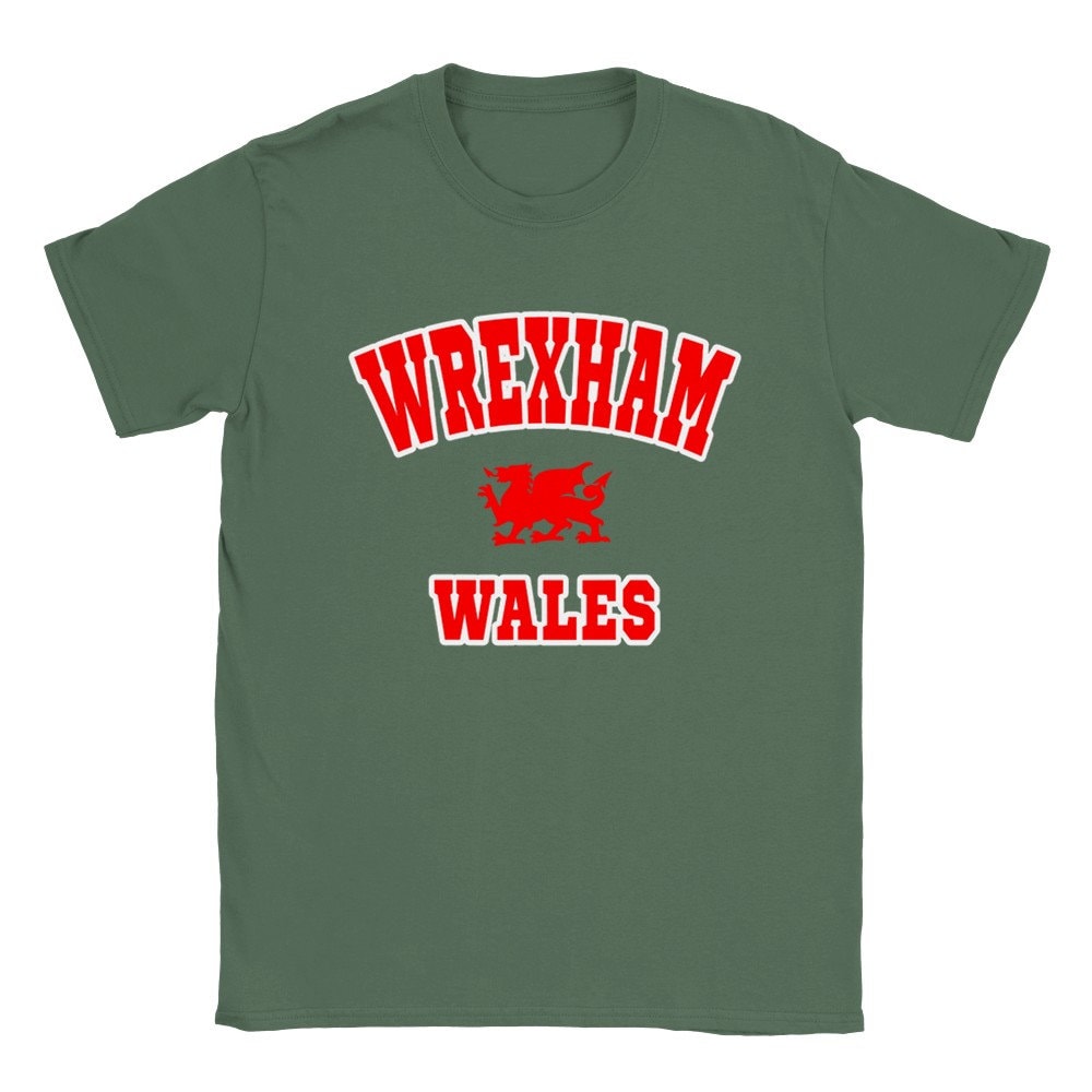 Excited to share the latest addition to my #etsy shop: Wrexham Varsity Style T-Shirt - Show Your Pride in Classic Collegiate Fashion With Red Text! etsy.me/3JEZOTD #wrexhamuniversity #wrexhamvarsity #wrexhamwales #welshdragon #wrexhamproud #wrexhampride