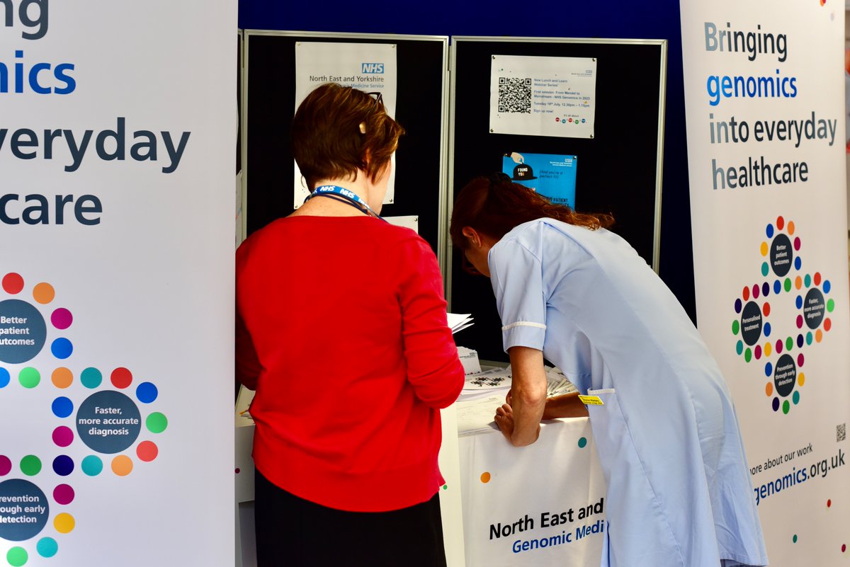 NEYGenomics's tweet photo. We’re at @YSTeachingNHS today &amp; the #genomicsconversations are happening thick &amp; fast :-)

If you're about come along &amp; say hello (we're a friendly bunch) - it's a chance to find out about the work we’re doing to embed #genomics into primary care! https://t.co/l5F5h8dqzY