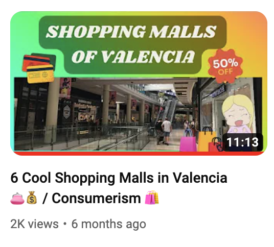 wandering_tati's tweet photo. Thank you so much for the 2k views on my #youtube video about #valencia 's #shopping malls! ❤️😊
https://t.co/n53U7mjy2v https://t.co/PzsApCQuZp