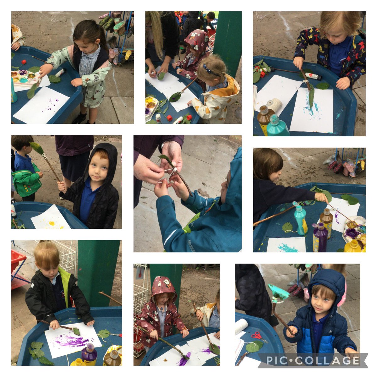 MissSaundersSTM's tweet photo. Nature’s paintbrushes! We’ve had a fabulous time making our own paintbrushes using sticks and leaves and seeing what we can paint with them. #stmutw #stmcwm #stmeyfs #stmfms #welovewelearnwelivewithchrist https://t.co/yqmdENhPL2