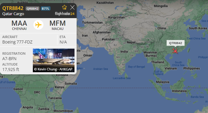 ChennaiFlights's tweet image. Qatar Cargo from #Chennai to #Macau 🇲🇴🇨🇳

#Freighter #Cargo #China #Aviation #MAA #MFM