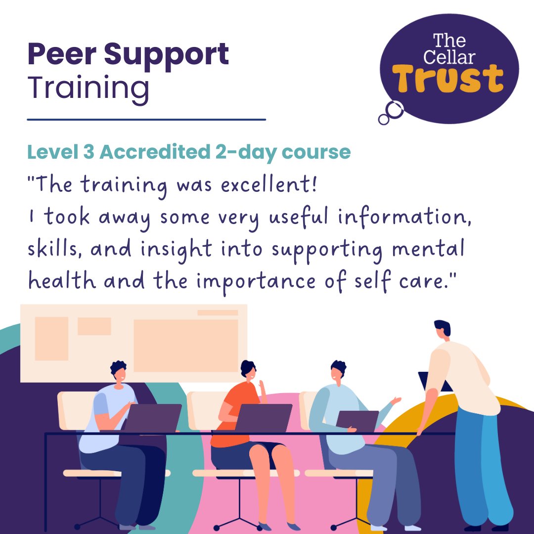 CellarTrust's tweet photo. New dates for #PeerSupportTraining are now available to book: 20th & 27th July, 10am - 4pm.
Designed to upskill attendees on the core skills needed to be a Peer Support Worker, this excellent training has an interactive & welcoming course structure.
πhttps://t.co/Nwfgf0dViQ https://t.co/KRfNuXk6ew