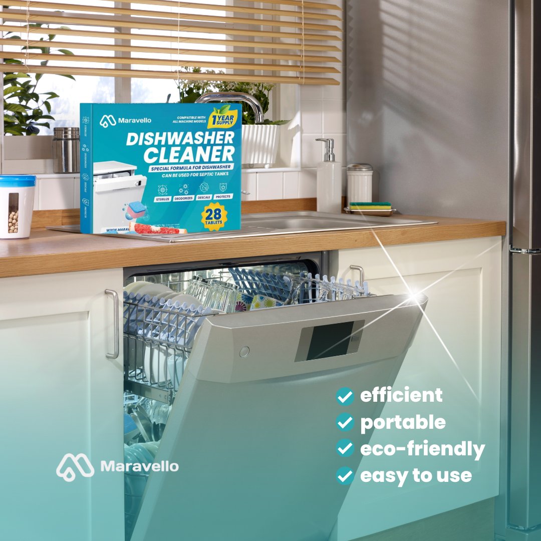 When efficiency meets eco-friendliness! 🌿🧼✨

Our powerful dishwasher cleaner comes in a sleek, portable box, ready to tackle the toughest stains and grime. ♻️🍽️ 

Try it today and enjoy spotless dishes and a greener clean.

#EfficientCleaning
#EcoFriendlySolutions