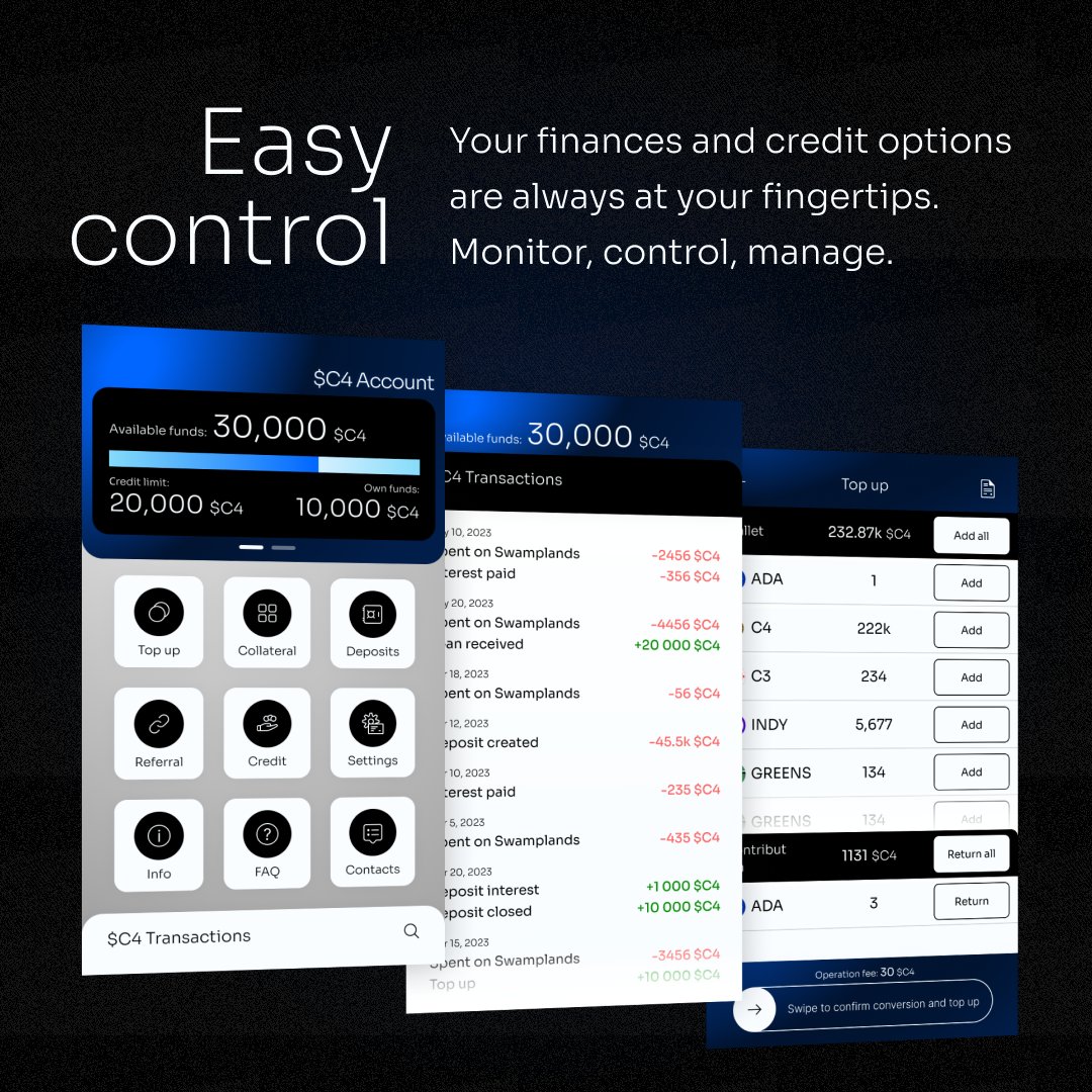 Take charge of your finances and credit options effortlessly! 💼💳

With our user-friendly platform, you'll have full control at your fingertips. Monitor, control, and manage your financial journey with ease. 💪💰

#Finance #NFTs #lending
