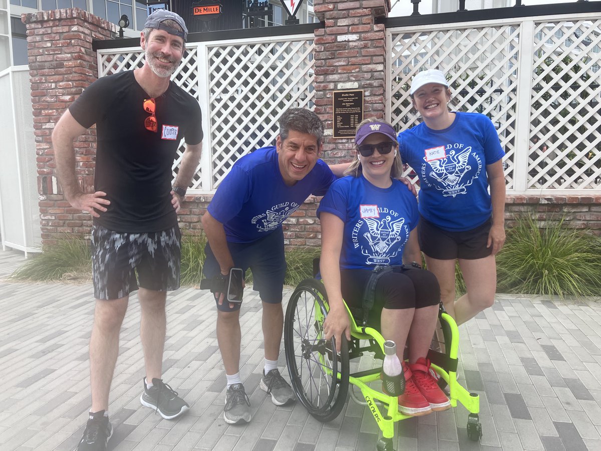 It was a small group of <a href="/WGAWest/">Writers Guild of America West</a> showRUNNERS this week, but you could still smell the fear as we ran past <a href="/amazon/">Amazon</a> <a href="/SonyPictures/">Sony Pictures</a> &amp; <a href="/FoxStudioLot/">FOX Studio Lot</a>! The longer we're on our feet, the more the <a href="/amptp/">AMPTP</a> will come to their knees! #WGAStrike #WGASolidarity #WGAStrong