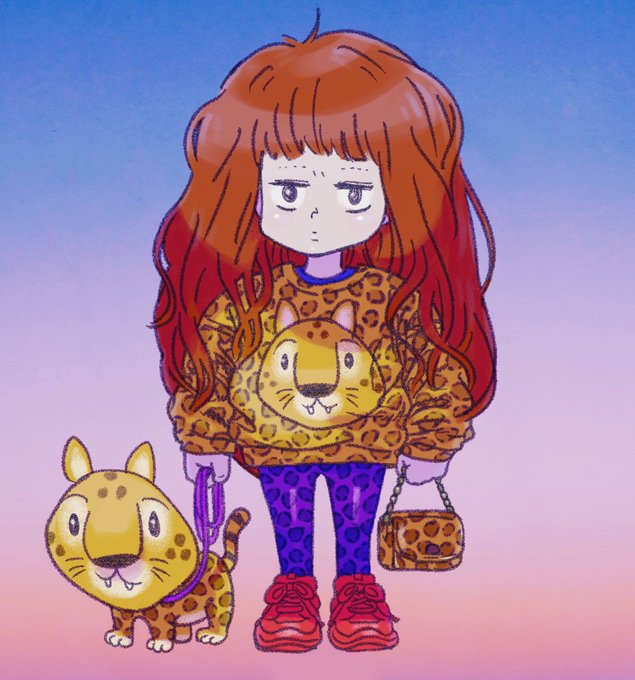 「holding leopard print」 illustration images(Latest)