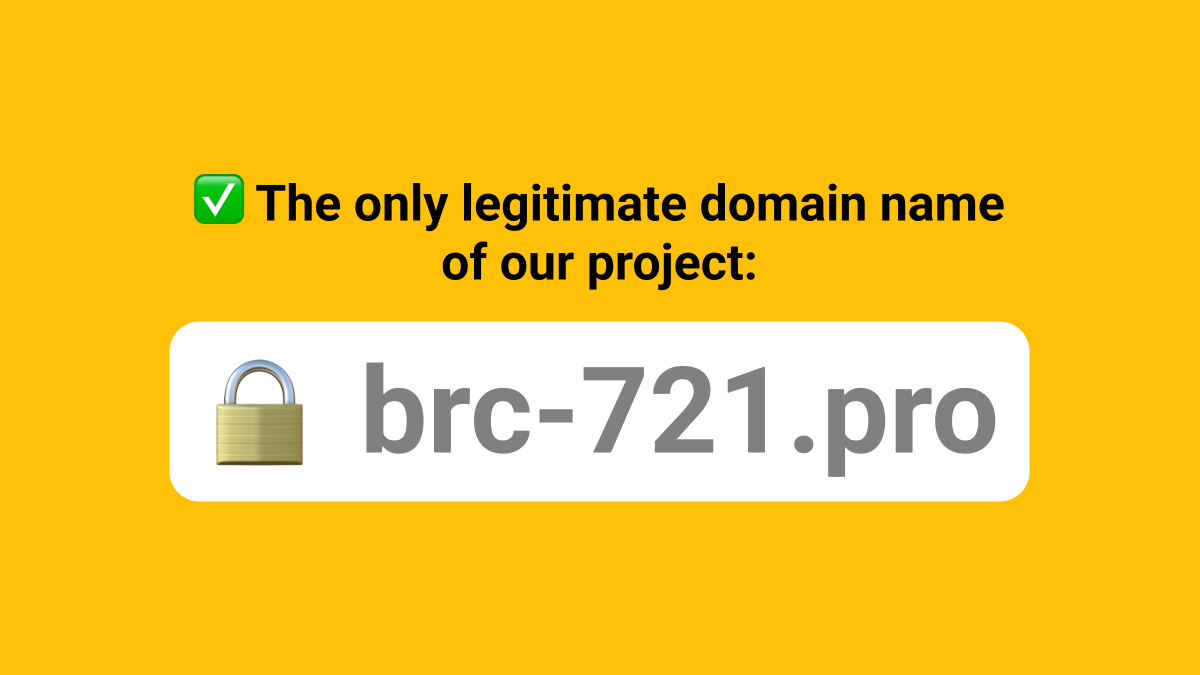 BRC721_pro's tweet photo. 🚨 #ScamAlert

We want to alert the #BRC721 community that scammers have copied our frontend and are mimicking the legitimate project https://t.co/iPpf97qmDo.

⚠️ Always verify the root domain name!
✅ https://t.co/iPpf97qmDo is correct!

🙏 Stay safe! https://t.co/HvQeO17wXB