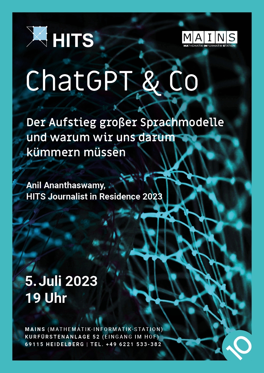 HITS (@hitstudies) on Twitter photo Tipp für Raum #Heidelberg: 'ChatGPT & Co" - über große Sprachmodelle und ihre Auswirkungen auf uns alle spricht unser Journalist in Residence <a href="/anilananth/">Anil Ananthaswamy</a> am 5. Juli um 19:00 in der MAINS (on-site, kein Streaming). Mehr dazu hier: ow.ly/noxk50P1bhI <a href="/HLForum/">Heidelberg Laureate Forum</a> @ktstiftung Tipp für Raum #Heidelberg: 'ChatGPT & Co" - über große Sprachmodelle und ihre Auswirkungen auf uns alle spricht unser Journalist in Residence <a href="/anilananth/">Anil Ananthaswamy</a> am 5. Juli um 19:00 in der MAINS (on-site, kein Streaming). Mehr dazu hier: ow.ly/noxk50P1bhI <a href="/HLForum/">Heidelberg Laureate Forum</a> @ktstiftung