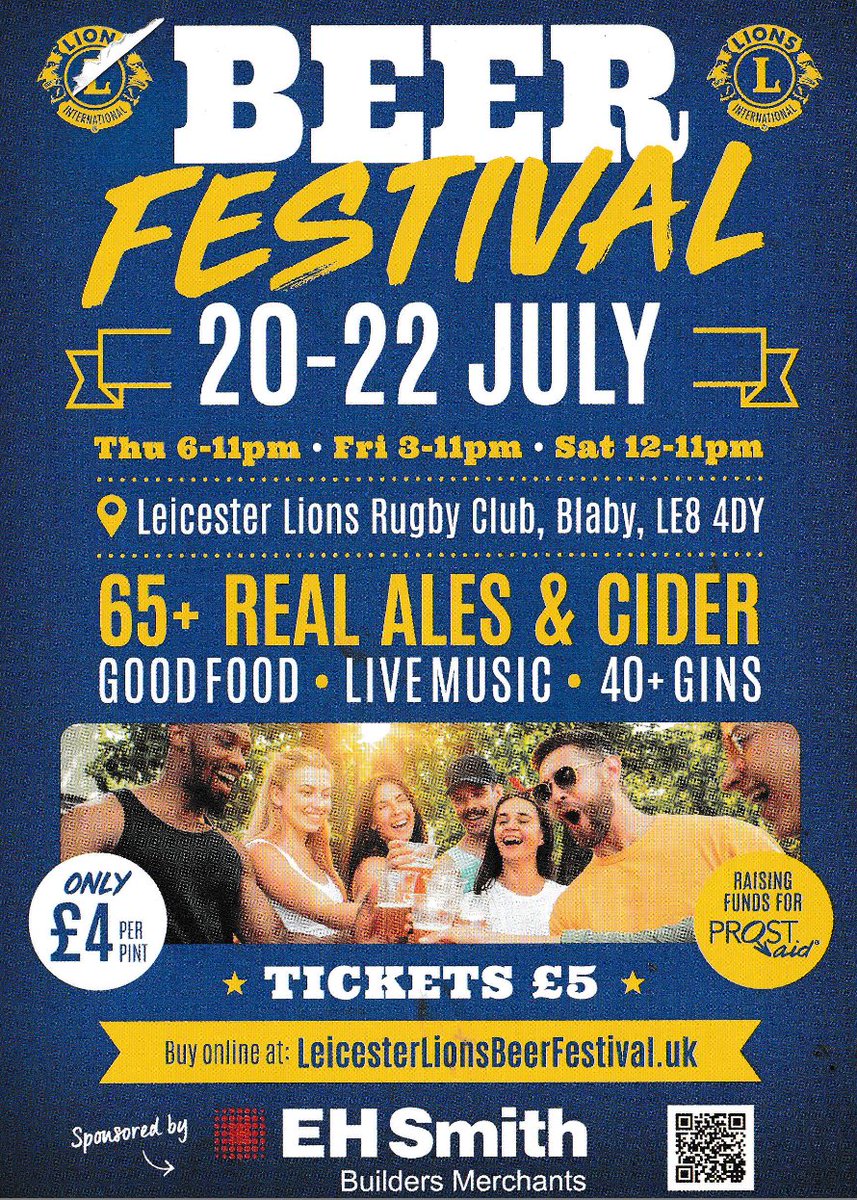 ProstAid charity are raising funds through the beer festival so please add the date you your diary or purchase tickets in advance
