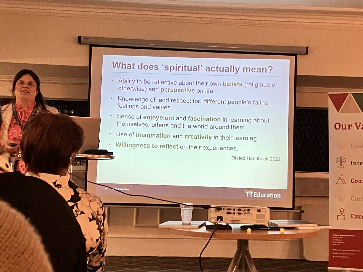 devnursery's tweet photo. A great chance to reflect on what SMSC really means and how we apply it across the school with @Antje_Kell #VATCONF2023 https://t.co/WetppPMcpp