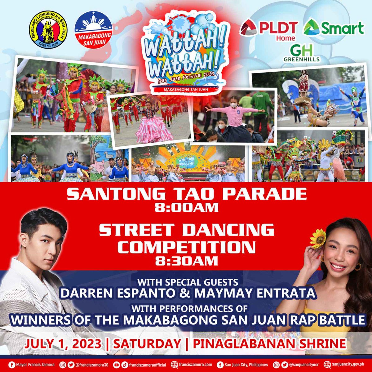 franciszamora30's tweet photo. Mga minamahal kong San Juaneño, magkita-kita po tayo bukas ng 8am sa Pinaglabanan Shrine para sa ating Santong Tao Parade at Street Dancing Competition! Makakasama po natin sina Darren Espanto at Maymay Entrata pati ang top 3 winners ng ating San Juan Rap Battle! https://t.co/gRvtThiCq9