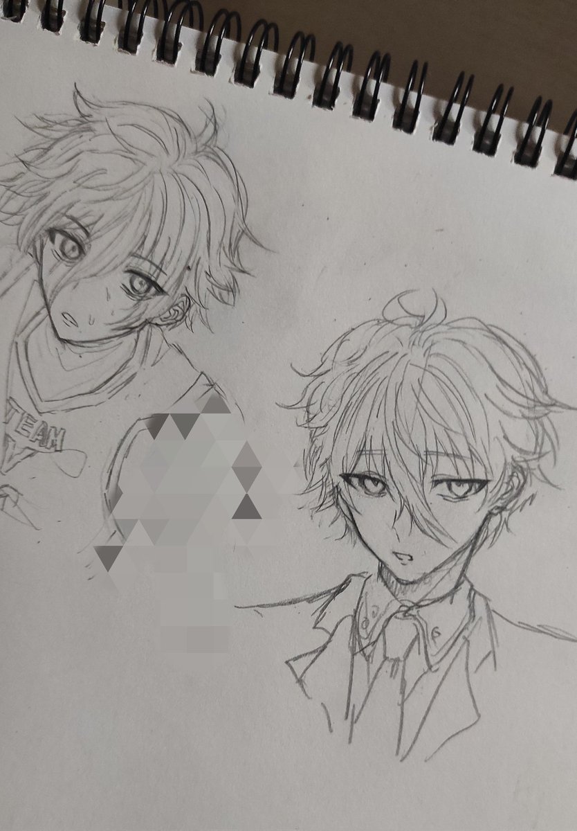 tried drawing his boyfriend bruh who IS THIS... i still can't draw nagi correctly til this day bruh help😂😂😂🙏🙏🤣🤣☹️