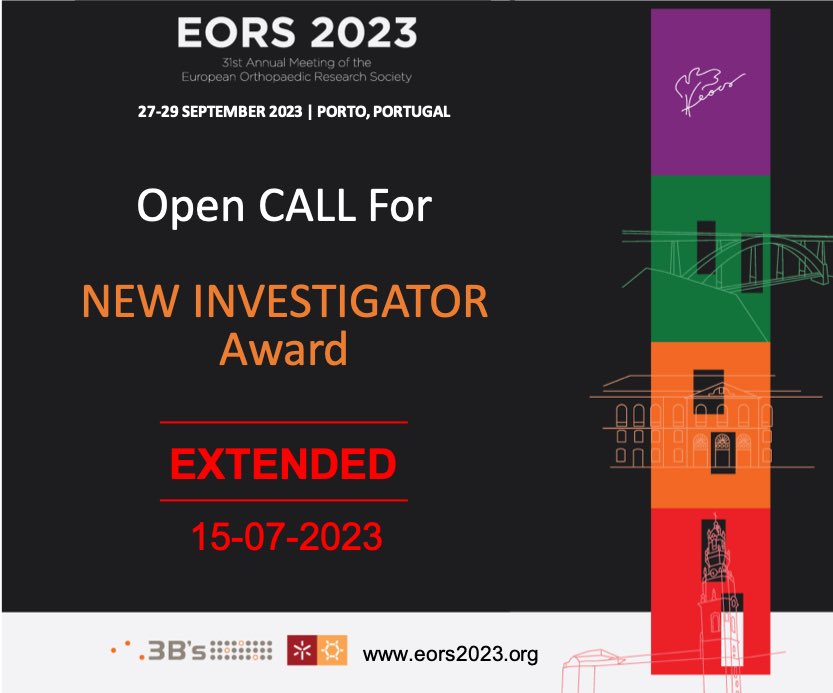 🔈 EXTENDED Call for New Investigator Award!

Accepted Oral Abstracts are eligible to apply for the NI Award dedicated session at #eors2023, sponsored by @Coatings_MDPI (500💰)
🗓 15th July