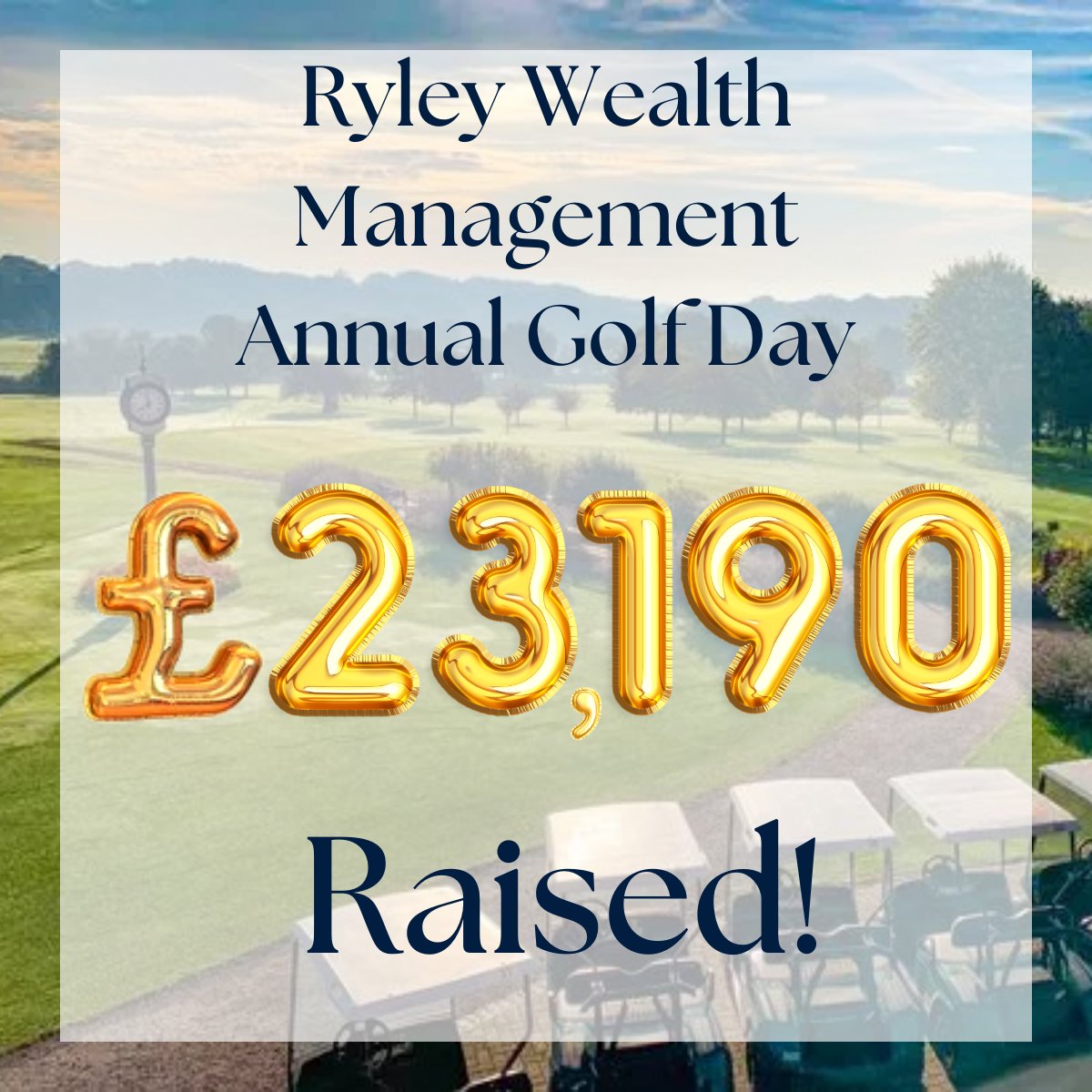 Ryley Wealth Management (@ryleywealth) on Twitter photo We are delighted to announce that this year's Ryley Wealth Management Golf Day has raised an incredible £23,190 for our charitable partners <a href="/star_trust/">Star Trust</a>!
We'd like to thank all the players, attendees, and sponsors who helped make yesterday at Morley Hayes such a memorable day! We are delighted to announce that this year's Ryley Wealth Management Golf Day has raised an incredible £23,190 for our charitable partners <a href="/star_trust/">Star Trust</a>!
We'd like to thank all the players, attendees, and sponsors who helped make yesterday at Morley Hayes such a memorable day!