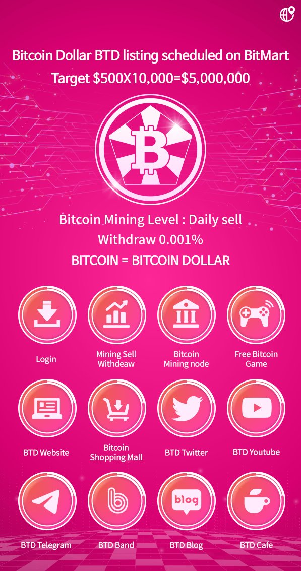 angkh1130's tweet photo. 💰 $500×10,000=$5,000,000 💰
🗣 If you want to get Rich for free without money, get a free airdrop from Bitcoin Group. Create and send out your 3 Tweets, Upload  1 YouTube videos of your own creation, and sign up in BAND
👉 Detail https://t.co/pqvdSxXLel
#BitcoinDollar #BTD #BTH https://t.co/EiZULQMhCs
