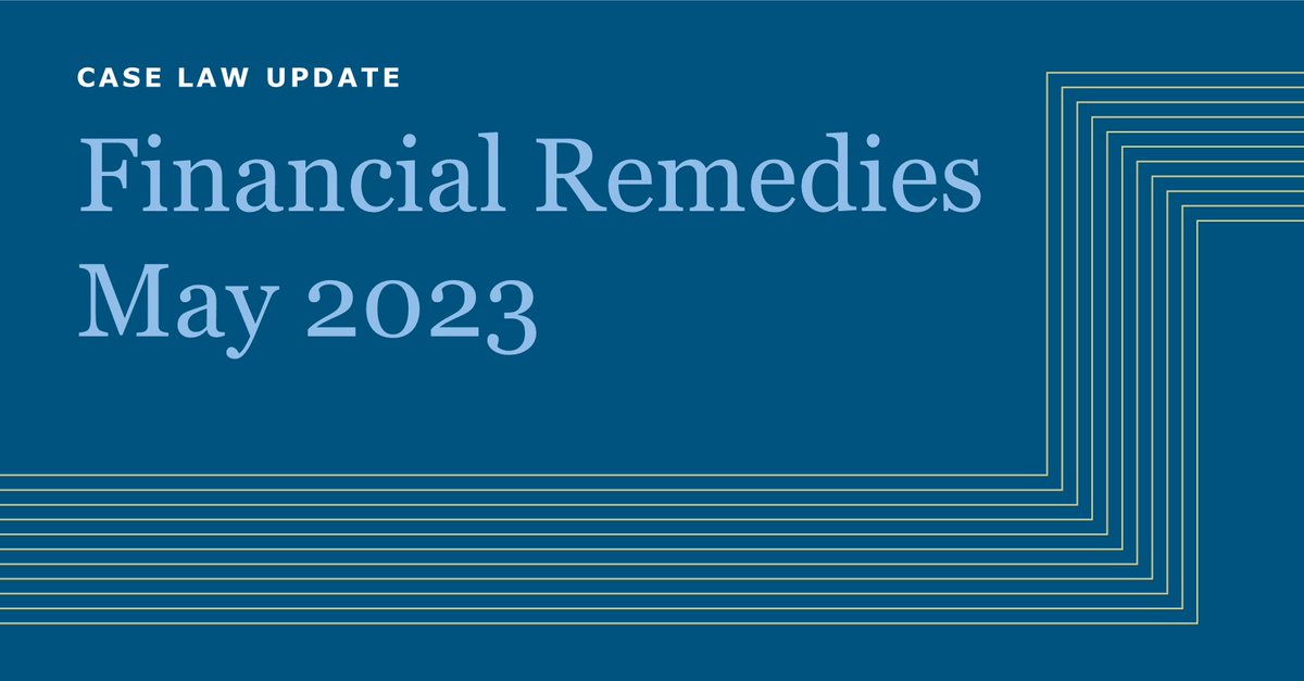 StMarys_Family's tweet photo. Each month we seek out the most interesting and relevant Financial Remedy cases and provide a brief overview of each case.     

May's update has been completed by Lorna Robertson and can be found on our website: https://t.co/Nv33txuSei https://t.co/WKA5z8TV1i