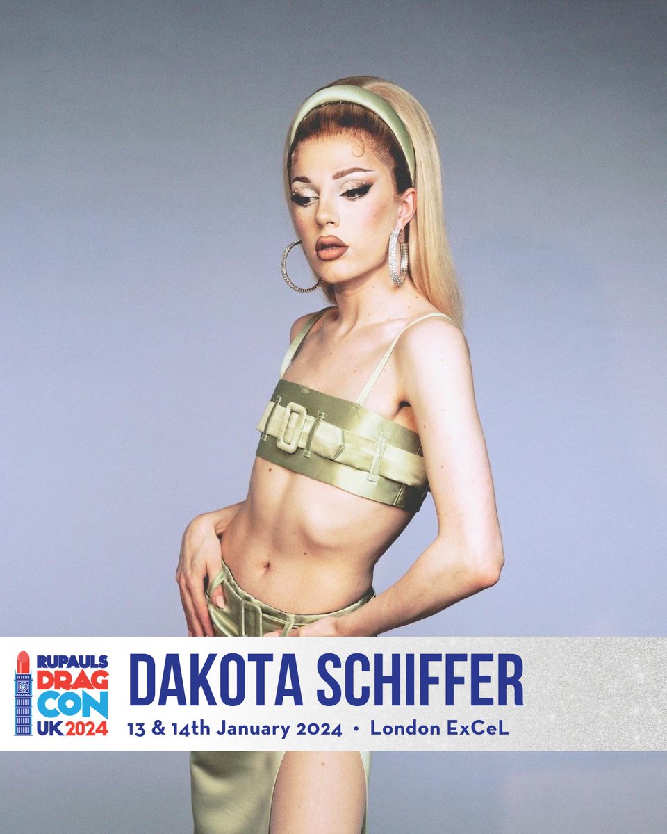 #DragRace icon ✨@dakota_schiffer✨ is coming to #DragCon UK 2024👑 Get 20% off your GA tickets thru this weekend w/ code: RUTURN. TIckets available NOW at uk.rupaulsdragcon.com 🗓️13 & 14 January 2024 📍@excellondon