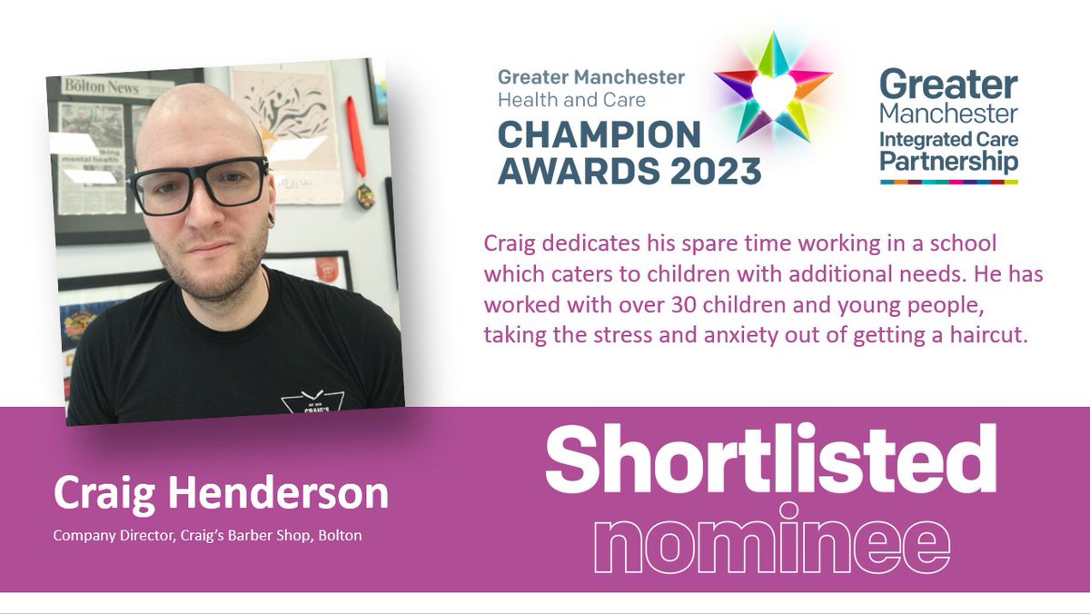 GMchampions2025's tweet image. Community Champion 🏆 nominee: Craig is a barber @CraigBarbersBL2 and believes that everyone deserves to look and feel their best.