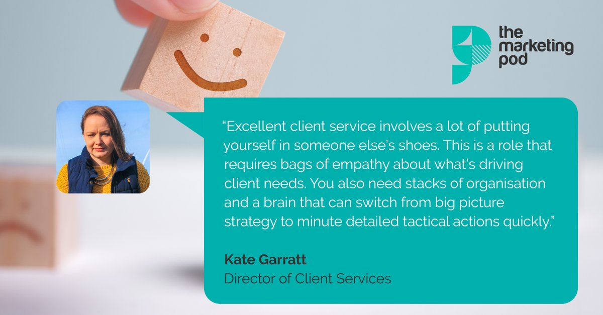 WeGrowIdeas's tweet image. Wondering what excellent client service entails? Our Director of Client Services Kate Garratt has some advice. 

Find out more about our strategy and client management centre of excellence: hubs.ly/Q01RJBYW0 

#B2Bmarketing #digitalmarketing #clientservices