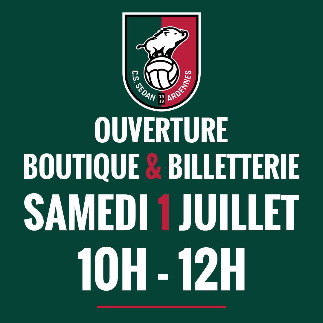 _CSSA's tweet image. ℹ️ 𝗢𝘂𝘃𝗲𝗿𝘁𝘂𝗿𝗲 𝗲𝘅𝗰𝗲𝗽𝘁𝗶𝗼𝗻𝗻𝗲𝗹𝗹𝗲 demain de 10h à 12h de la 𝗯𝗶𝗹𝗹𝗲𝘁𝘁𝗲𝗿𝗶𝗲 &amp;amp; 𝗱𝗲 𝗹𝗮 𝗯𝗼𝘂𝘁𝗶𝗾𝘂𝗲 ! 🟢🔴⚽️