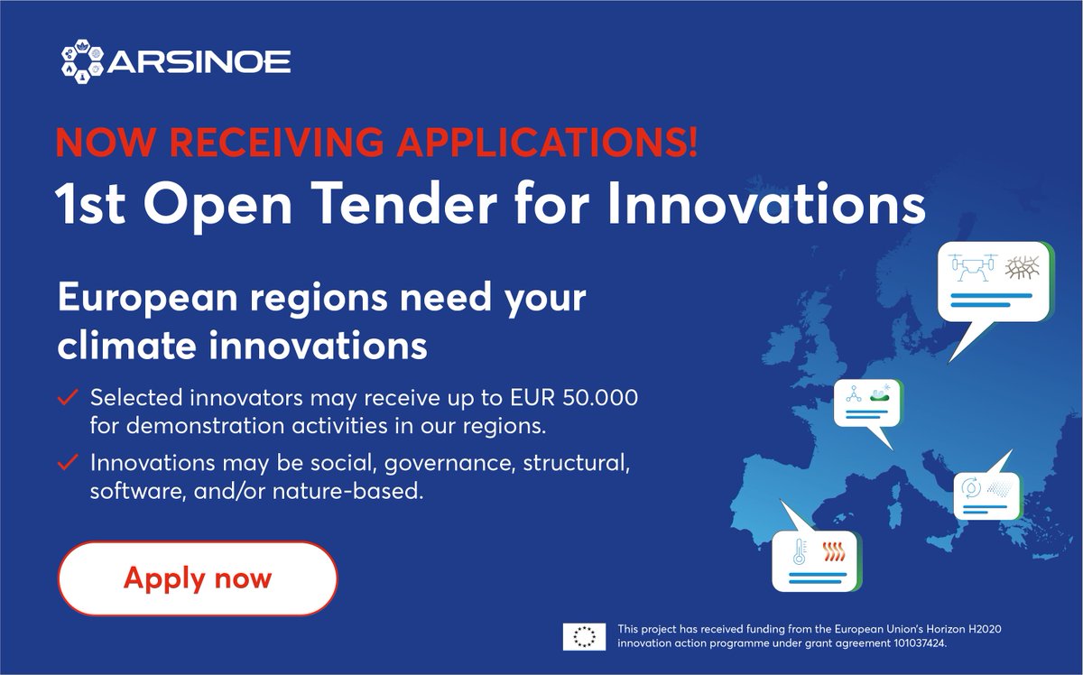 📢 Thinking of applying to #ARSINOE's 1st Open Tender for Innovations? Join our #InfoSessions with <a href="/brigaid_eu/">Brigaid_eu</a> to get your questions answered! 🚀 Learn about the tender &amp; participate in the discussion. 📆 June 6 and July 4, 2023. Sign up now! 👉 bit.ly/InfoSesAOT #OpenCall