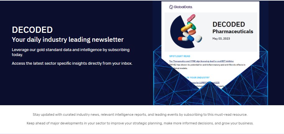 📢 Exciting news! Get real-time industry insights from <a href="/GlobalData/">Medical eTrack</a>. Subscribe to Decoded for daily intelligence delivered to your inbox. 📩💼
Subscribe now: eu1.hubs.ly/H04j-Hb0
#IndustryInsights #StayInformed