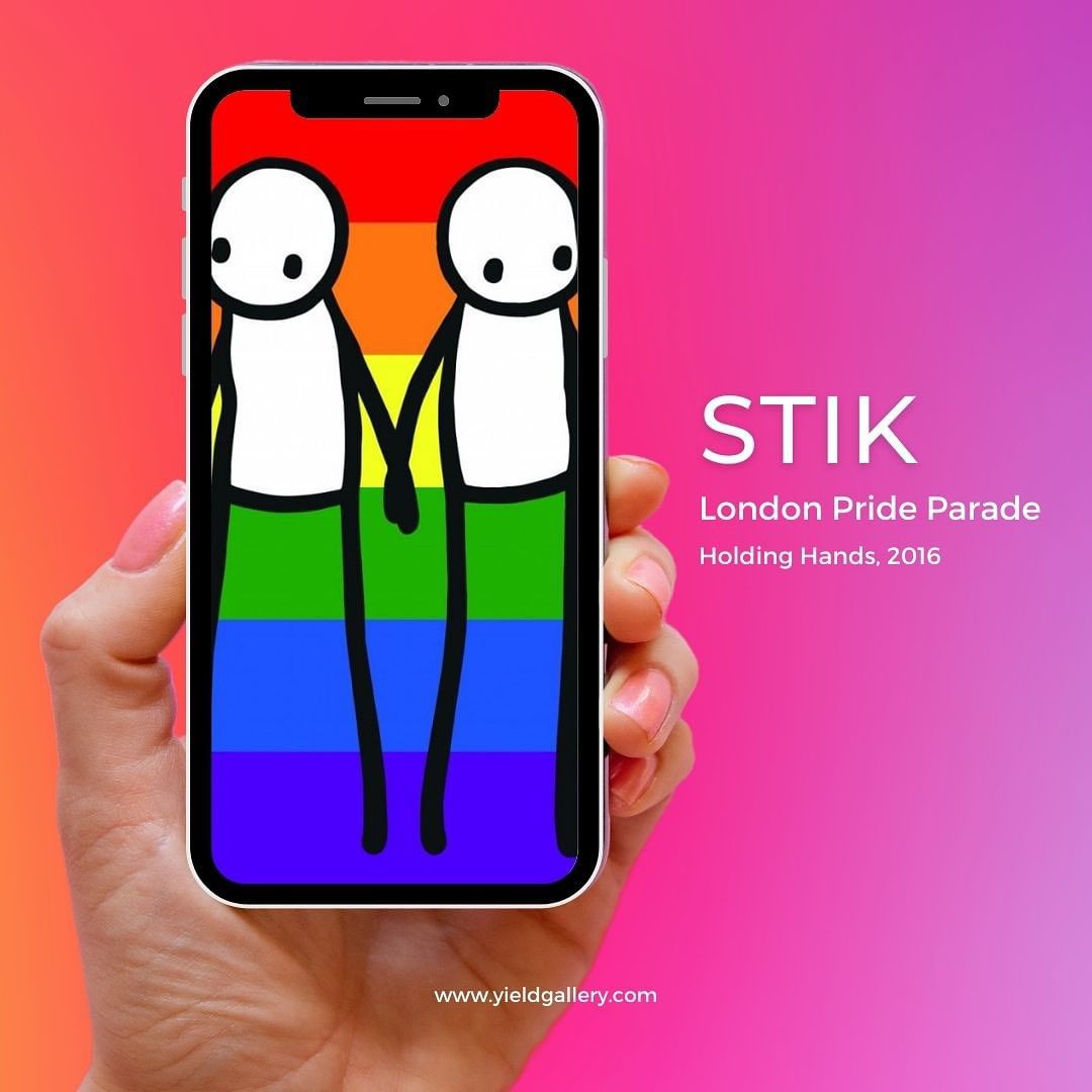 🎨 Colors of Acceptance!

In celebration of #pridemonth let us take a look at the captivating artwork, "Holding Hands," two stylised little men stand as symbols of unity, looking in opposite directions while tightly gripping each other's hands. ✨❤️