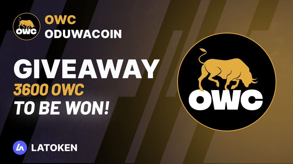 🏆 $940 ODUWACOIN (OWC) Giveaway on #LATOKEN 

🔥 486 Winners.
✅ Complete all tasks and qualify for the #Giveaway 
📲 Tag 5 Friends and Share.
⏰ June 30, 2023 - July 13, 2023.

JOIN GIVEAWAY👉 go.latoken.com/fw4