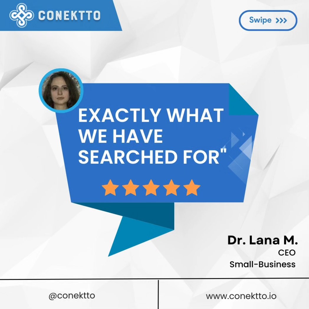 ConekttoAPI's tweet image. 🌟📣 Client Reviews Speak Louder! 🙌
✨ Their feedback showcases the transformative power of our platform, from seamless integration to efficient development processes. 💪