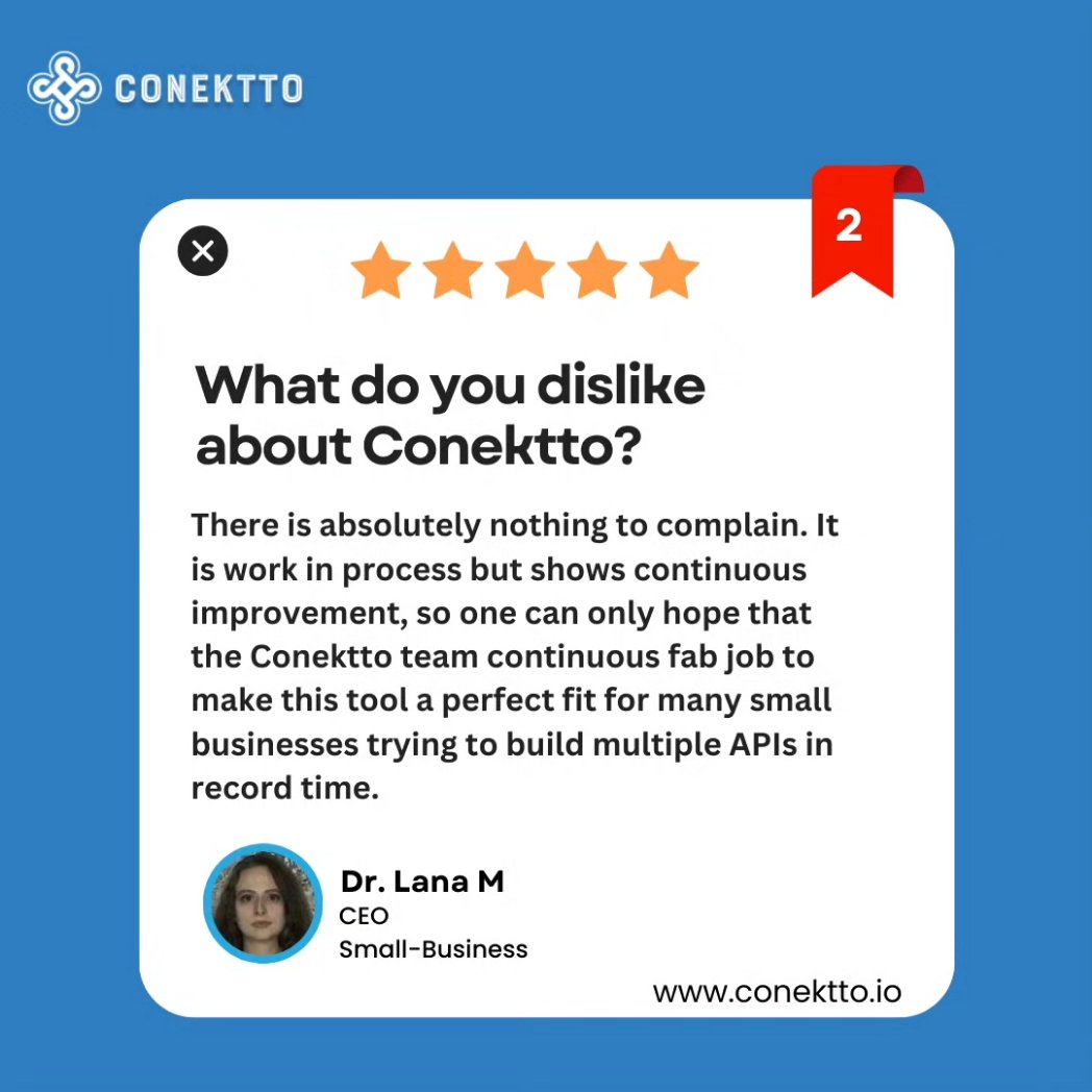 ConekttoAPI's tweet image. 🌟📣 Client Reviews Speak Louder! 🙌
✨ Their feedback showcases the transformative power of our platform, from seamless integration to efficient development processes. 💪
